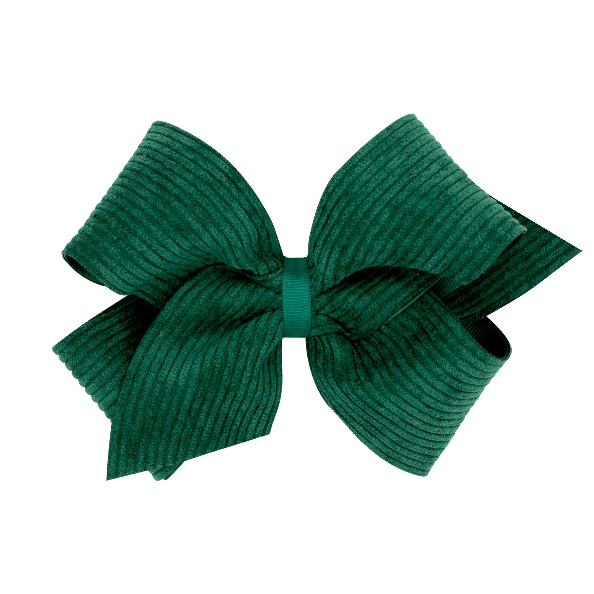 King Corduroy Overlay Grosgrain Bow on Clippie