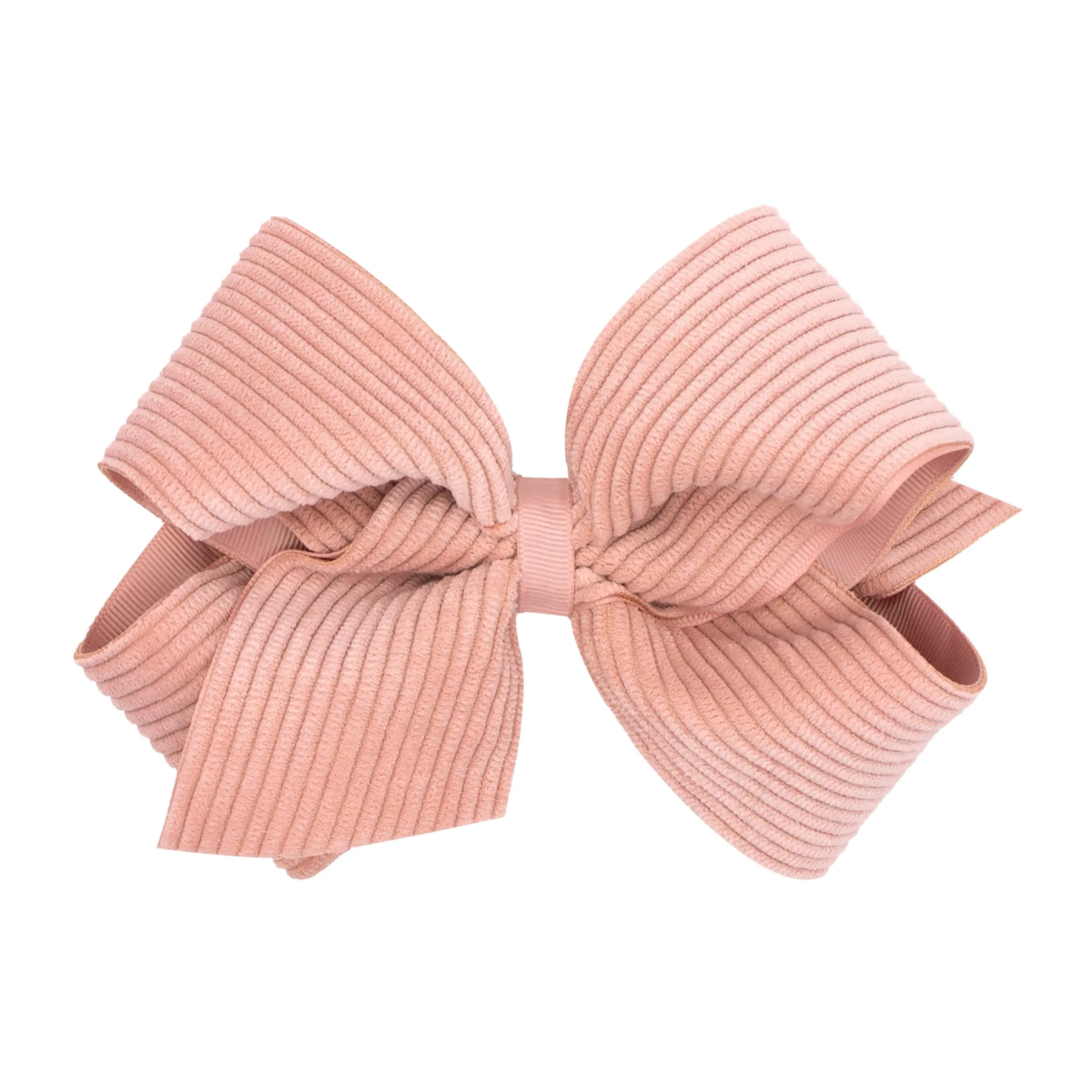 King Corduroy Overlay Grosgrain Bow on Clippie