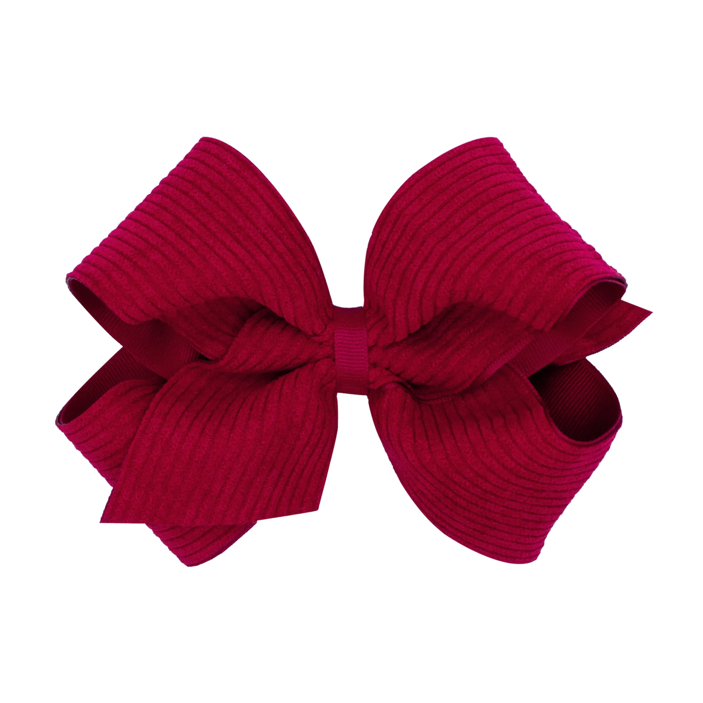 King Corduroy Overlay Grosgrain Bow on Clippie