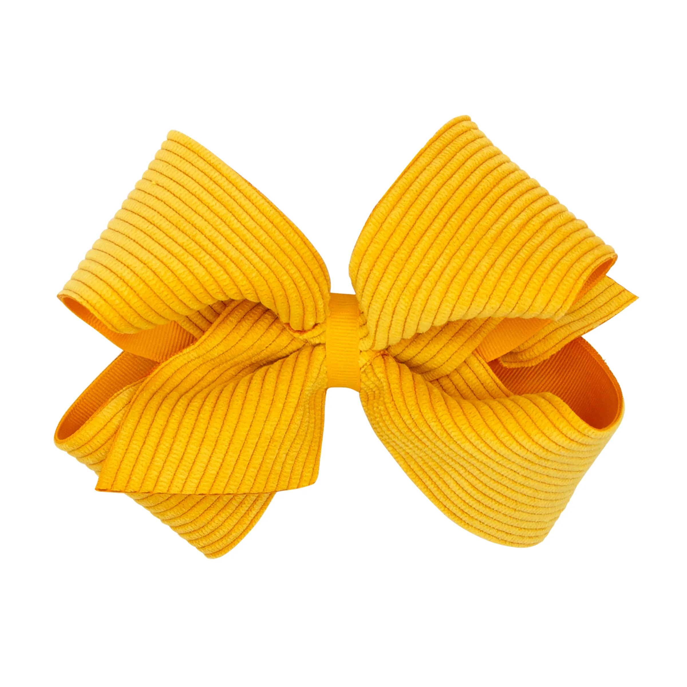 King Corduroy Overlay Grosgrain Bow on Clippie