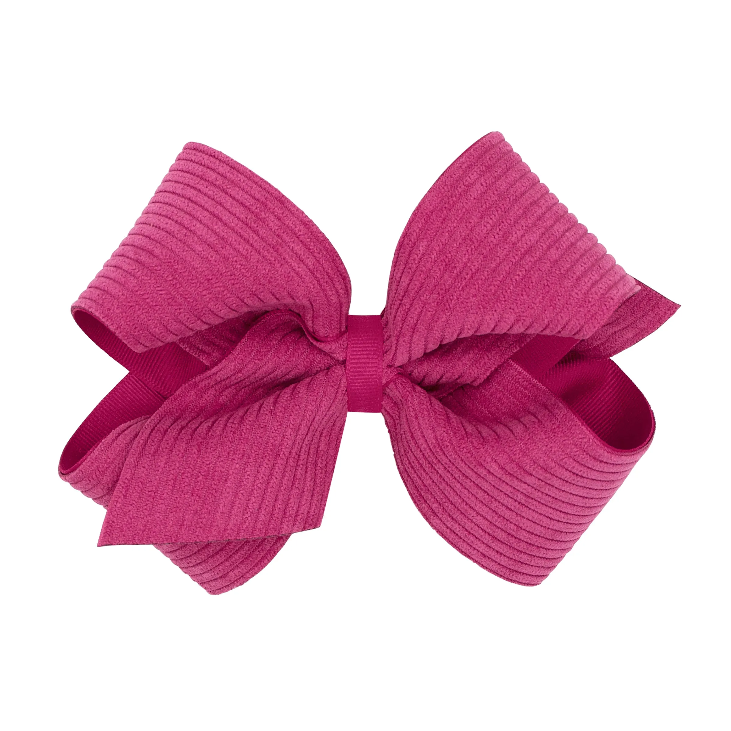 King Corduroy Overlay Grosgrain Bow on Clippie