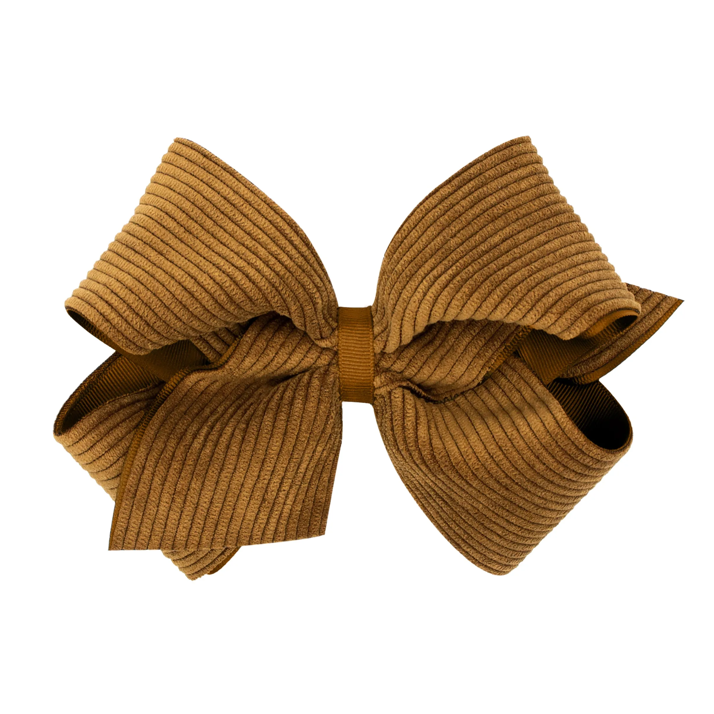 King Corduroy Overlay Grosgrain Bow on Clippie