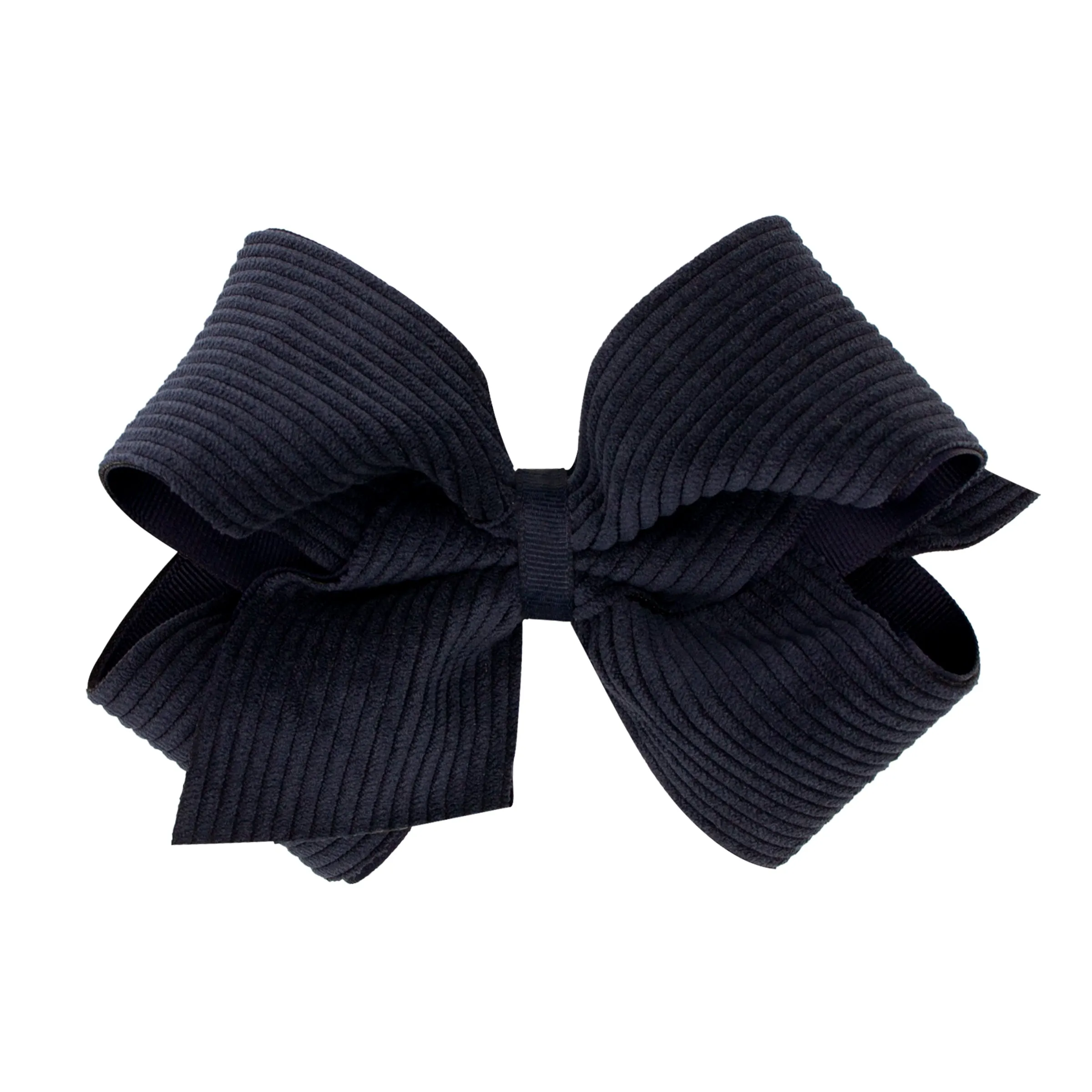 King Corduroy Overlay Grosgrain Bow on Clippie