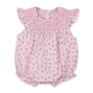 Kissy Kissy Tulip Blossoms Pink Smocked Bubble