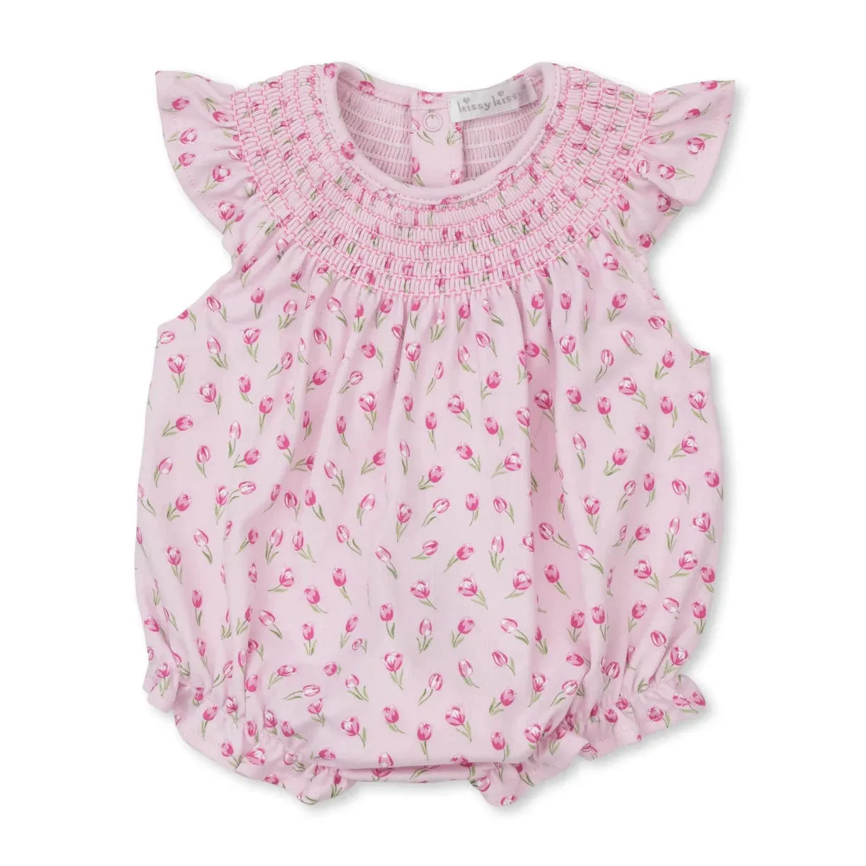 Kissy Kissy Tulip Blossoms Pink Smocked Bubble