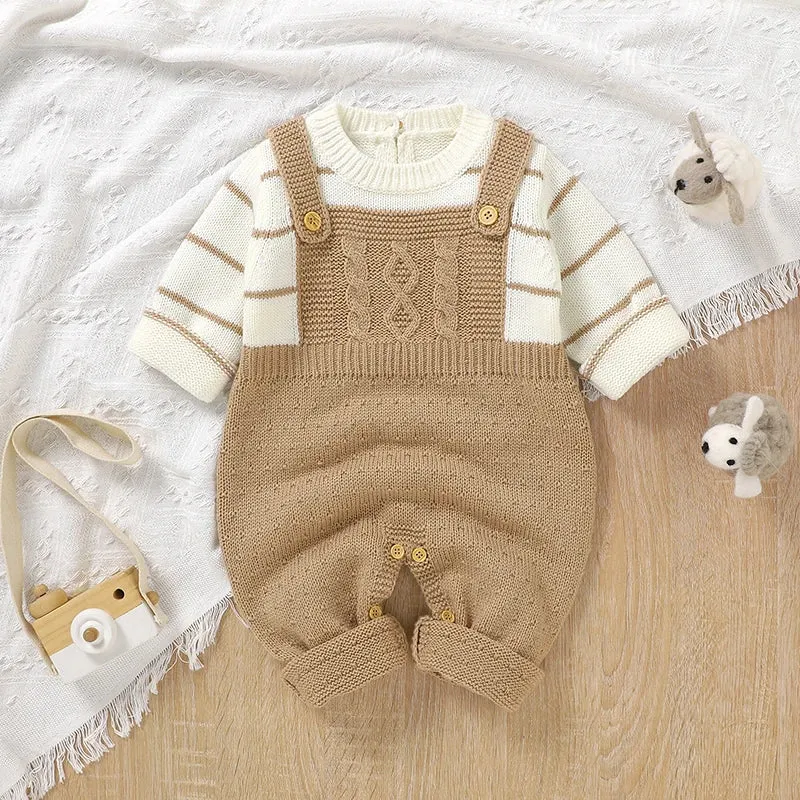 Knitted Long Sleeve Baby Rompers