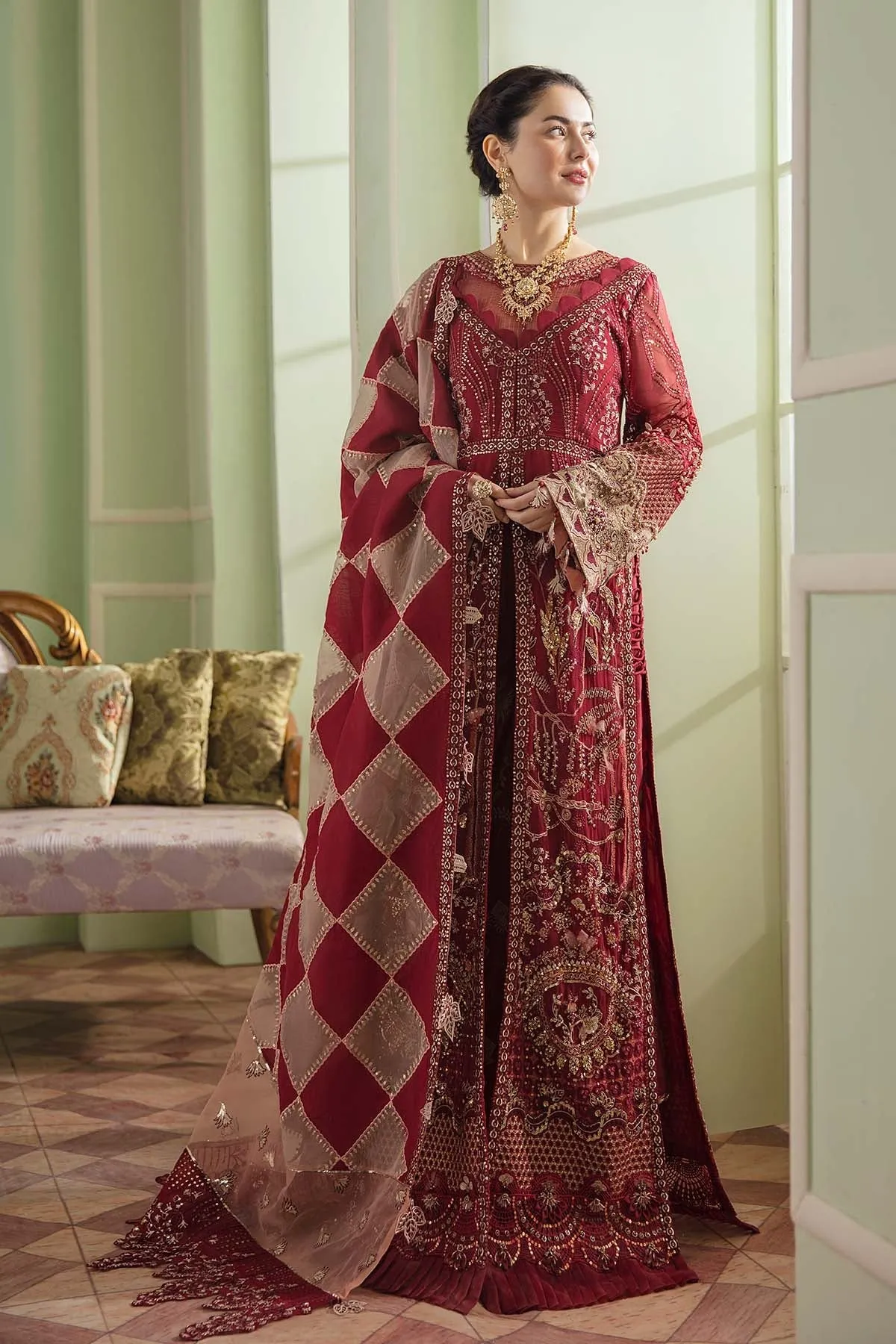 KOH-I-NOOR NL-27 | Nureh The Secret Garden Luxury Formals Collection 2022 | Unstitched Embroidered Chiffon Suits