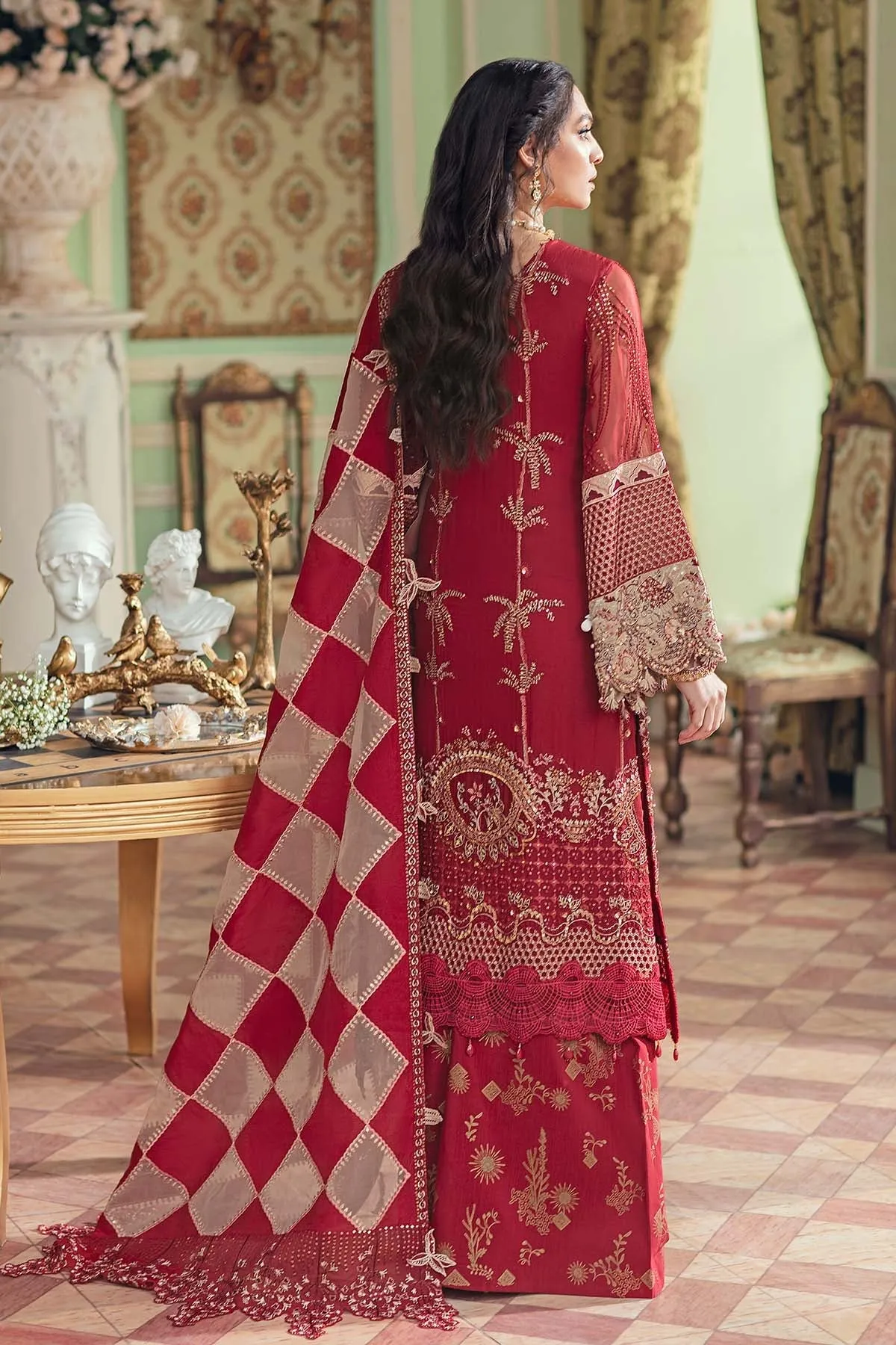 KOH-I-NOOR NL-27 | Nureh The Secret Garden Luxury Formals Collection 2022 | Unstitched Embroidered Chiffon Suits