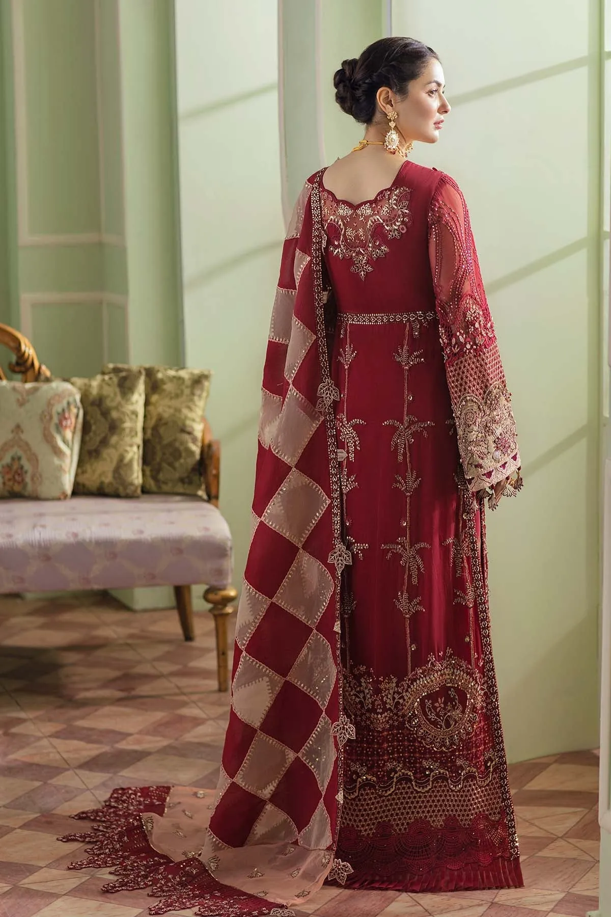 KOH-I-NOOR NL-27 | Nureh The Secret Garden Luxury Formals Collection 2022 | Unstitched Embroidered Chiffon Suits
