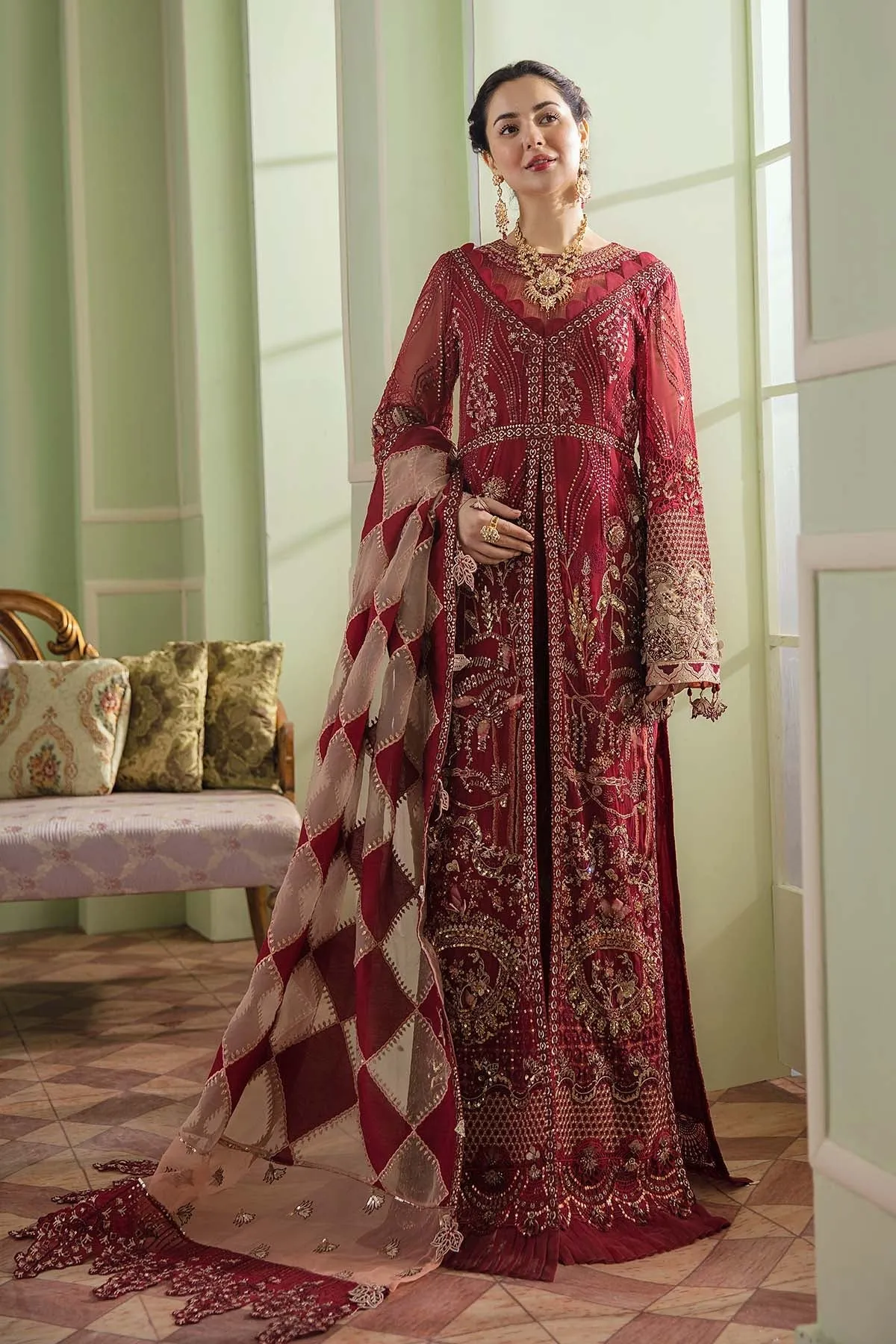 KOH-I-NOOR NL-27 | Nureh The Secret Garden Luxury Formals Collection 2022 | Unstitched Embroidered Chiffon Suits