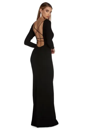 Kyleigh Formal Open Charming Back Glitter Dress