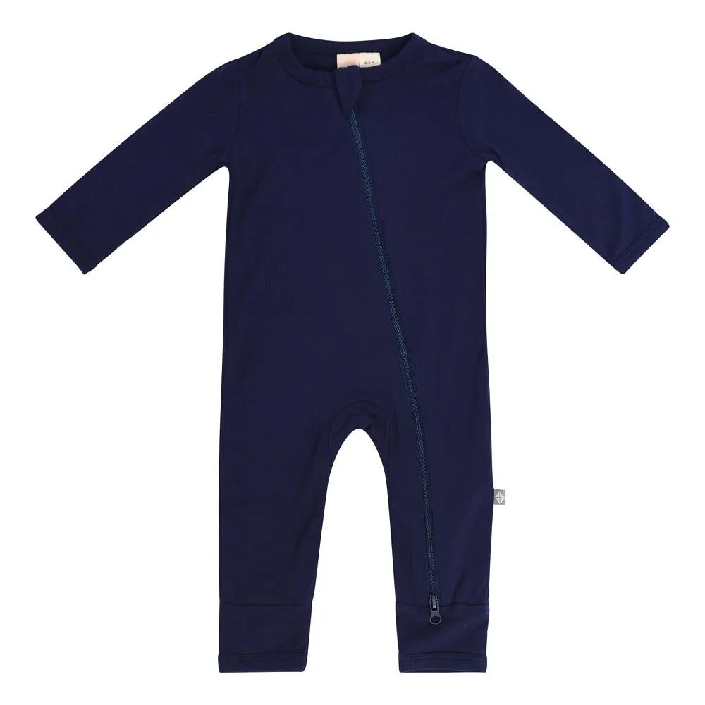 Kyte Baby Long Sleeve Zippered Romper (Navy)