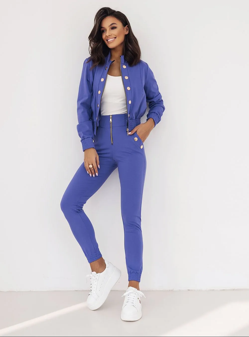 LaBalancia low stand-up colla blouse pants set