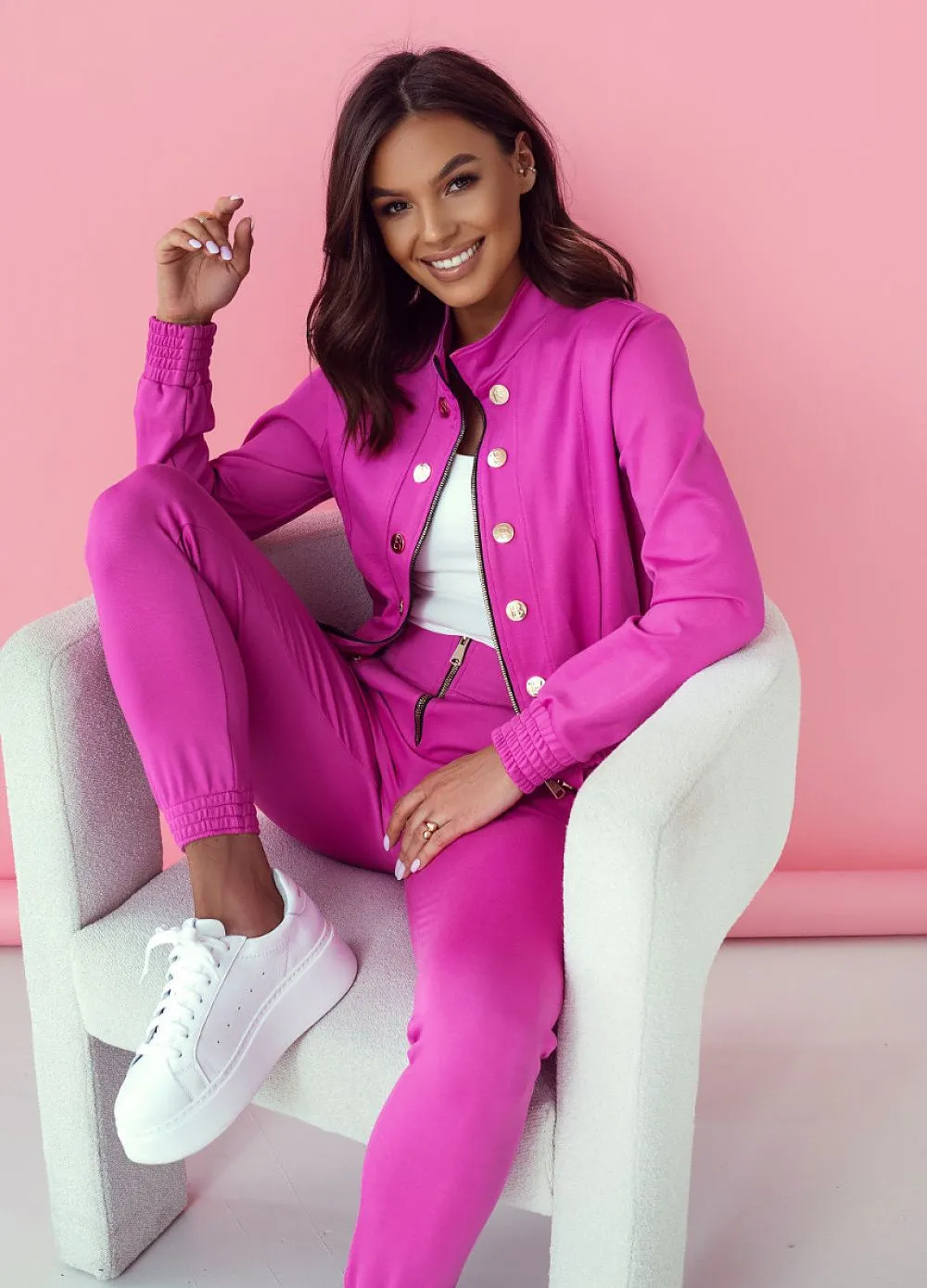 LaBalancia low stand-up colla blouse pants set