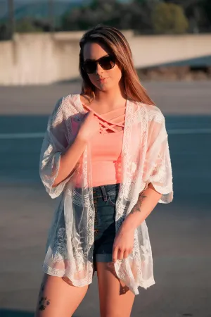 Lace Kimono- Cream
