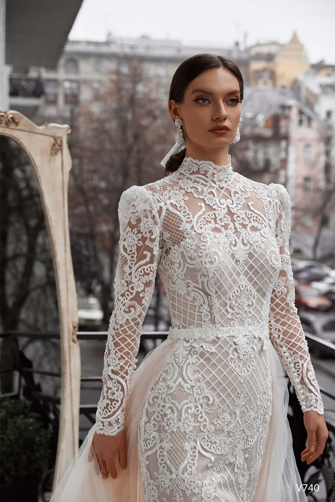 Lace long sleeve bridal dress | Modest wedding apparel | KatrinFAVOR