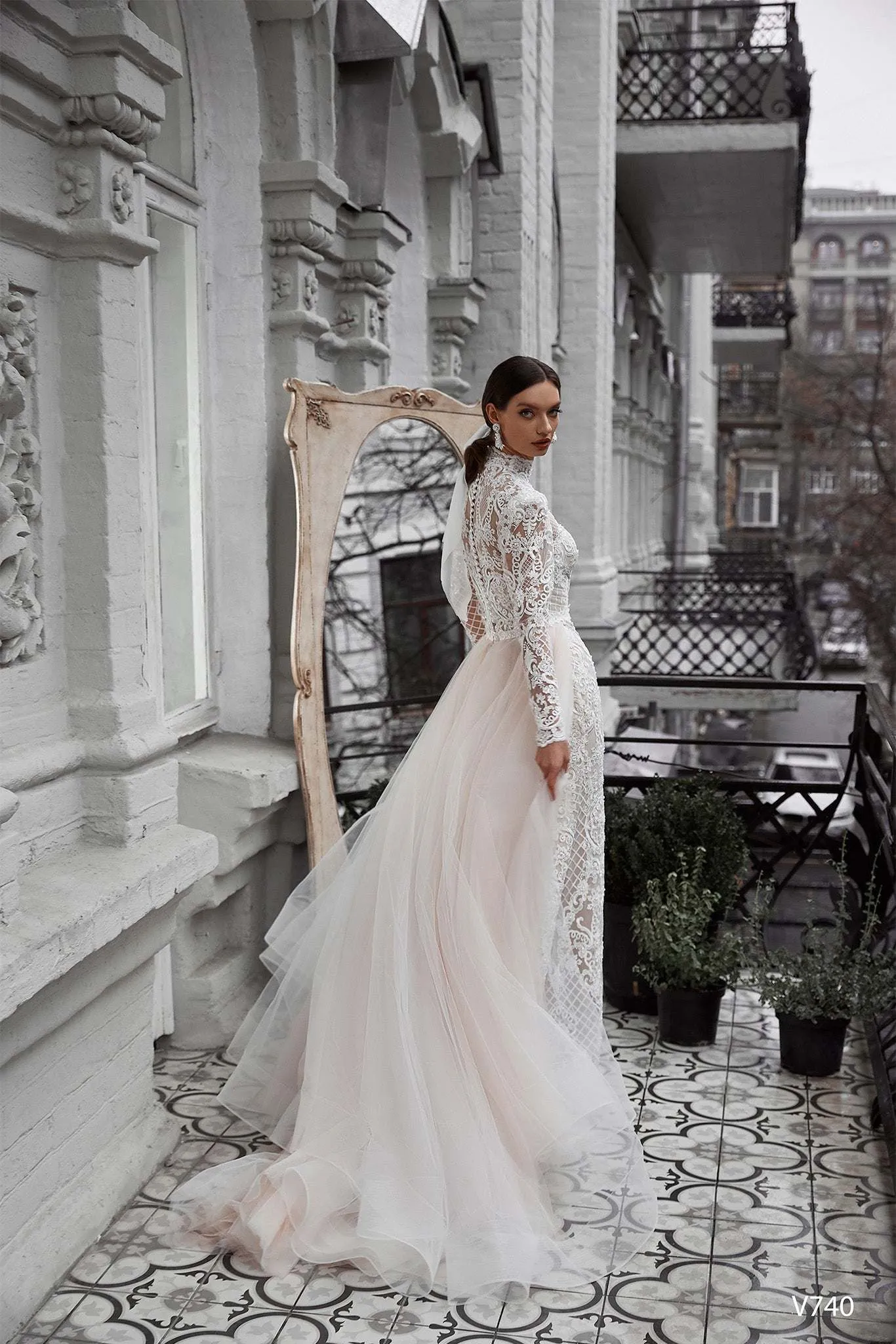 Lace long sleeve bridal dress | Modest wedding apparel | KatrinFAVOR