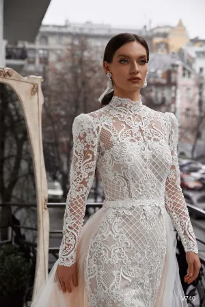 Lace long sleeve bridal dress | Modest wedding apparel | KatrinFAVOR