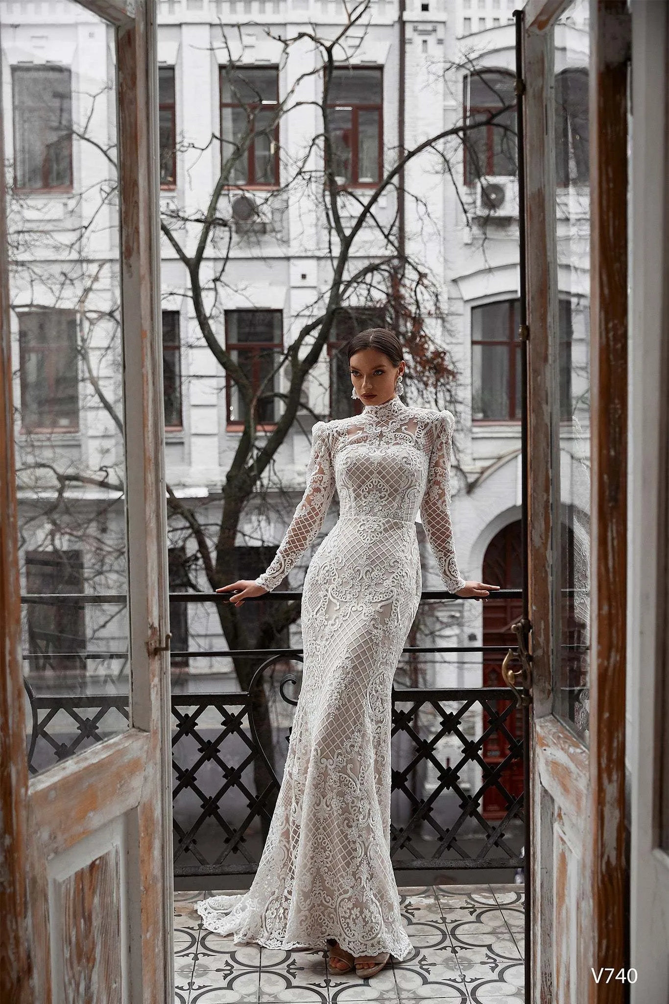 Lace long sleeve bridal dress | Modest wedding apparel | KatrinFAVOR