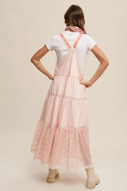 Laced and Tiered Romantic Overall Maxi Dress (2 colors)