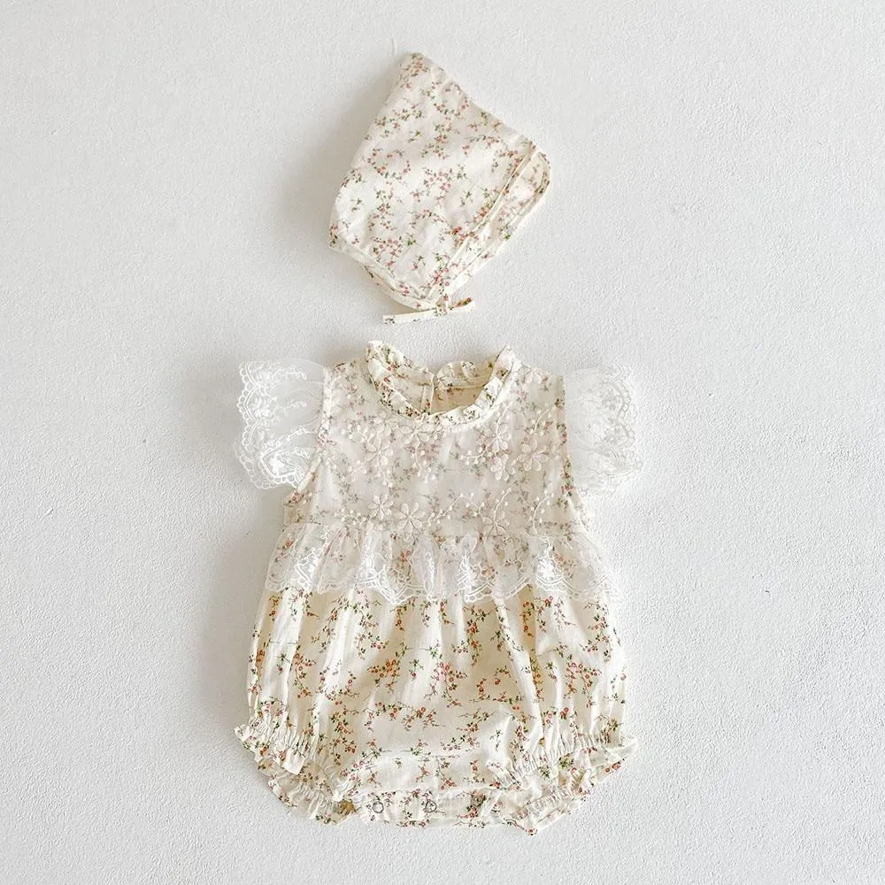 Laced Romper & Bonnet
