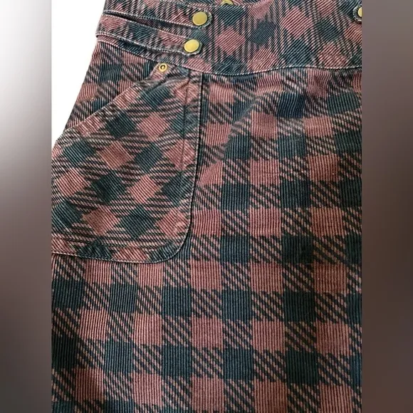 Ladies Anthropologie Tulle Corduroy Short Skirt Navy and Burgundy Size M