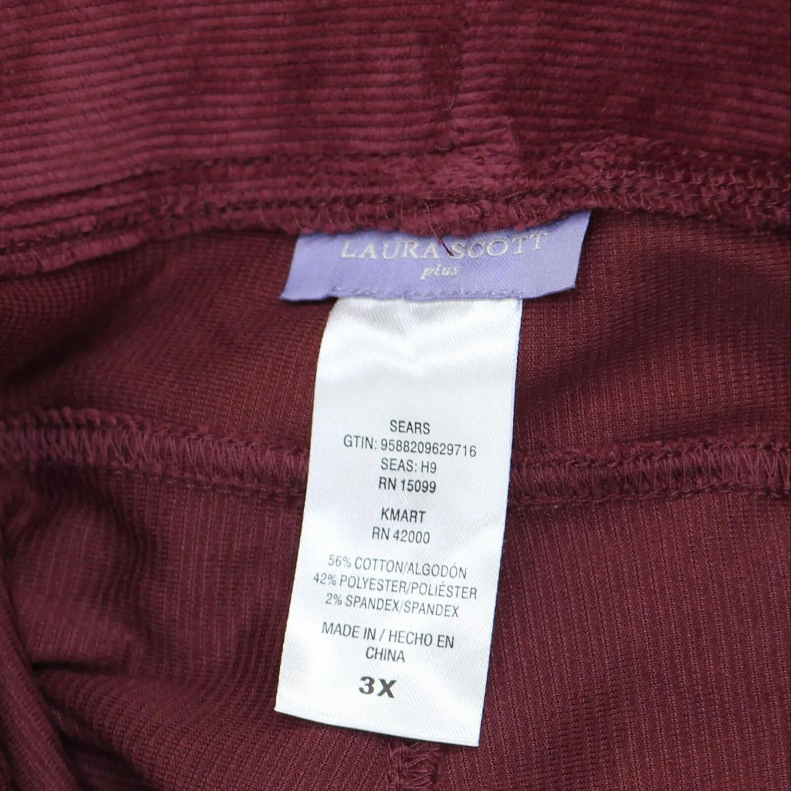 Laura Scott Womens Plus Size Corduroy Knit Leggings S21058U-2