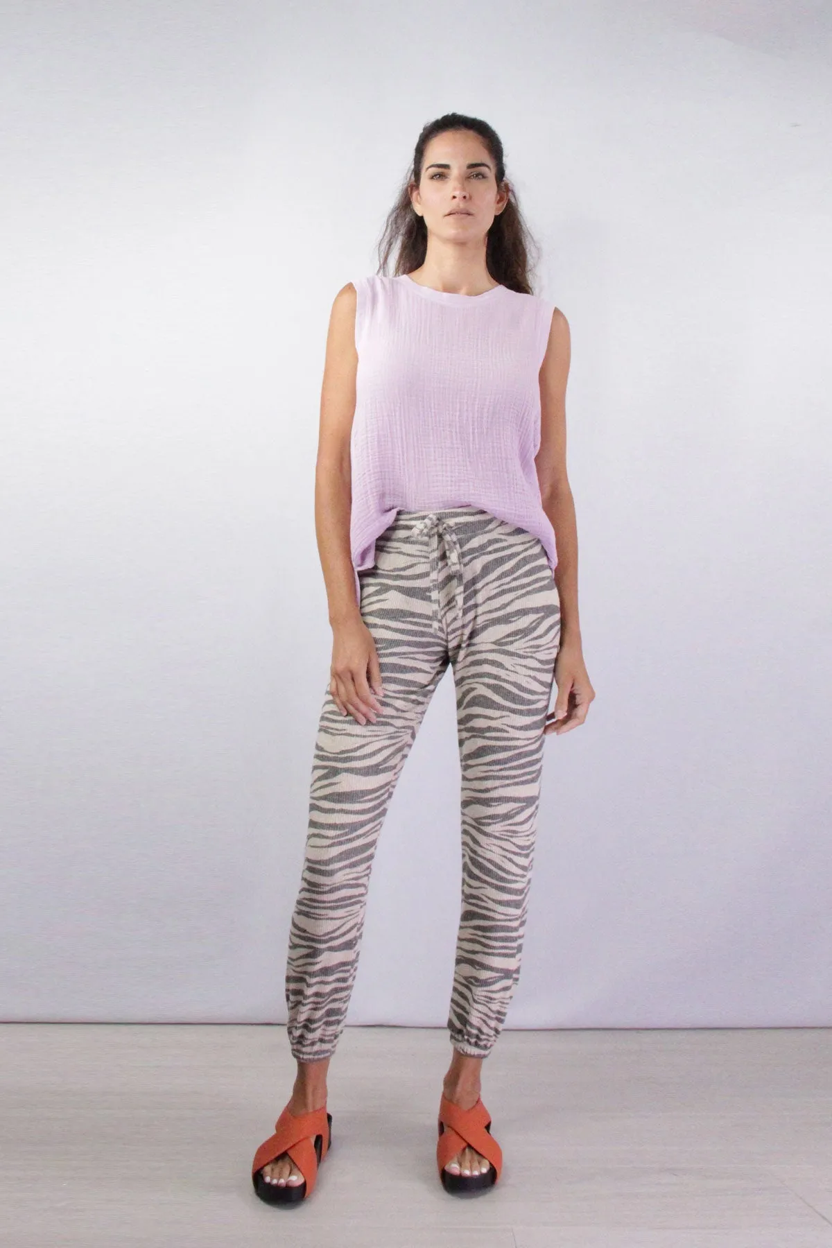 Lavender Jersey Medley Muscle Tee
