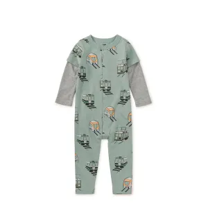 Layered Button-Up Baby Romper - Stockholm Metro