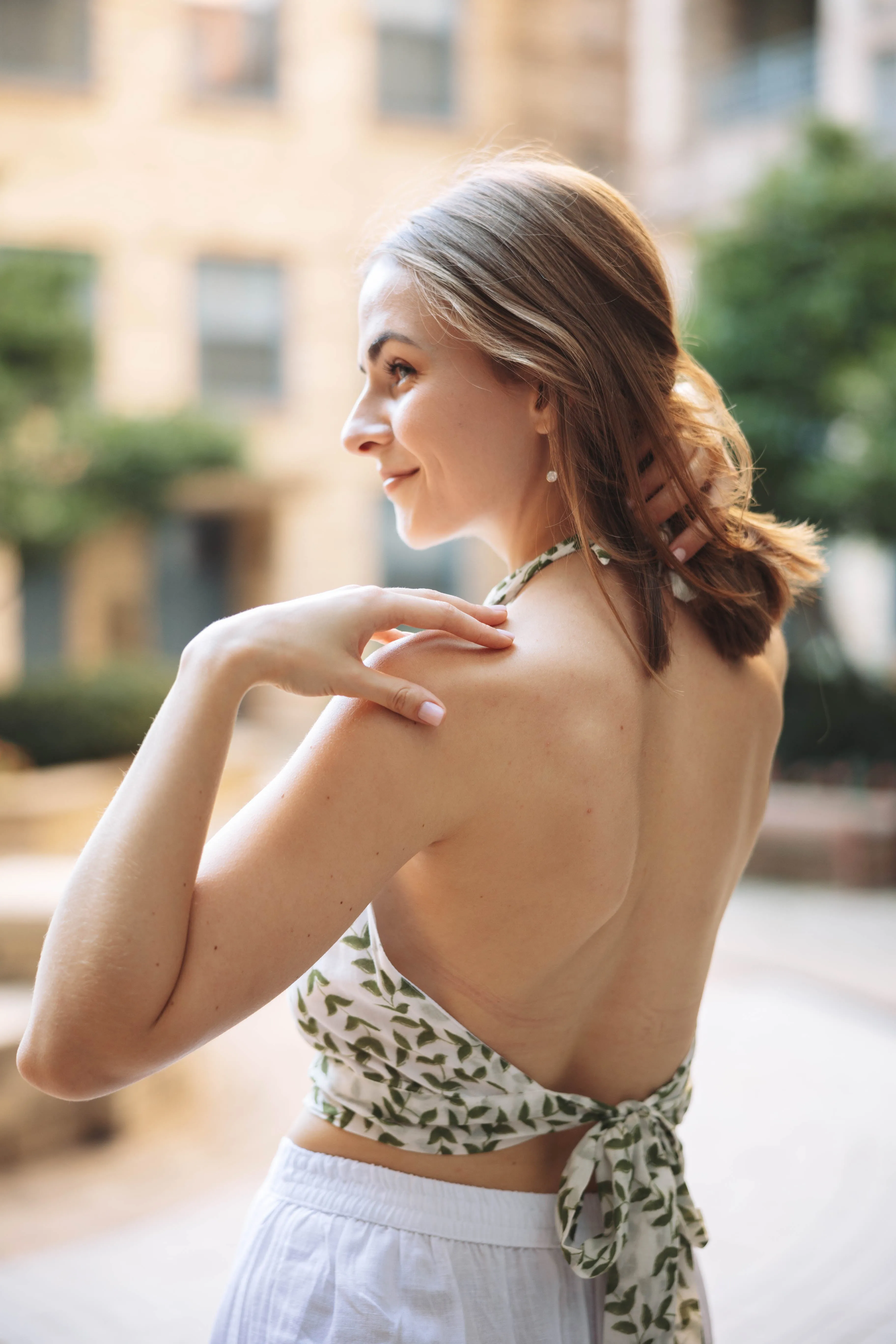 Leafy Green Halter Top
