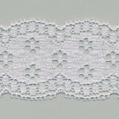 Leavers Trimming Lace #93 Silver Rose