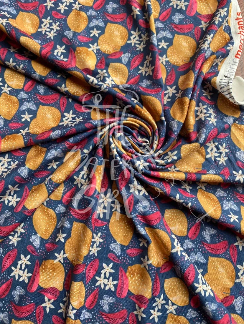 Lemons & Butterflies Marketa Stengl Double Brushed Polyester Spandex