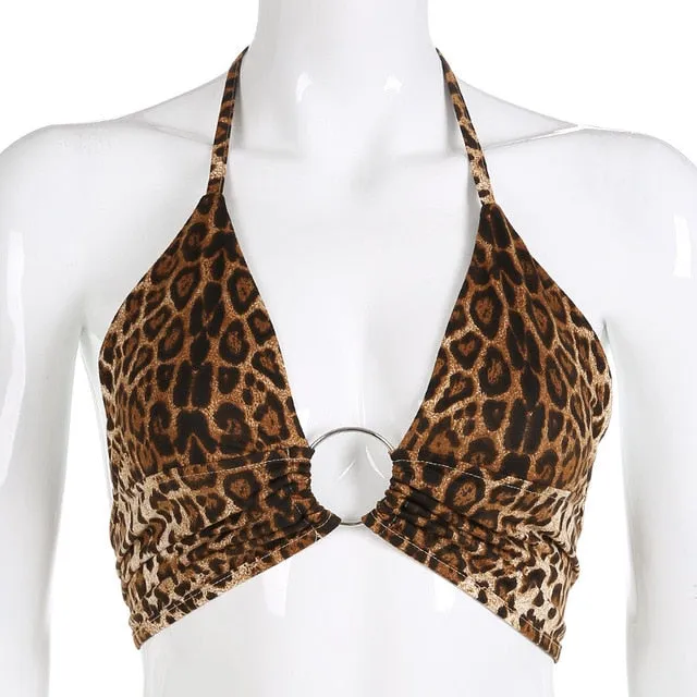 Leopard Printed Halter Top