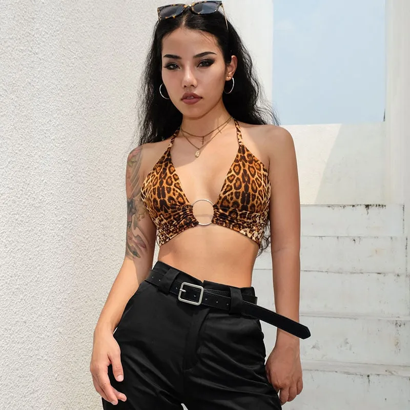 Leopard Printed Halter Top
