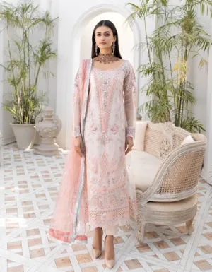 LF - 404 | Emaan Adeel Le Festa Premium Formals Vol 4 |  Unstitched Embroidered Chiffon Suits