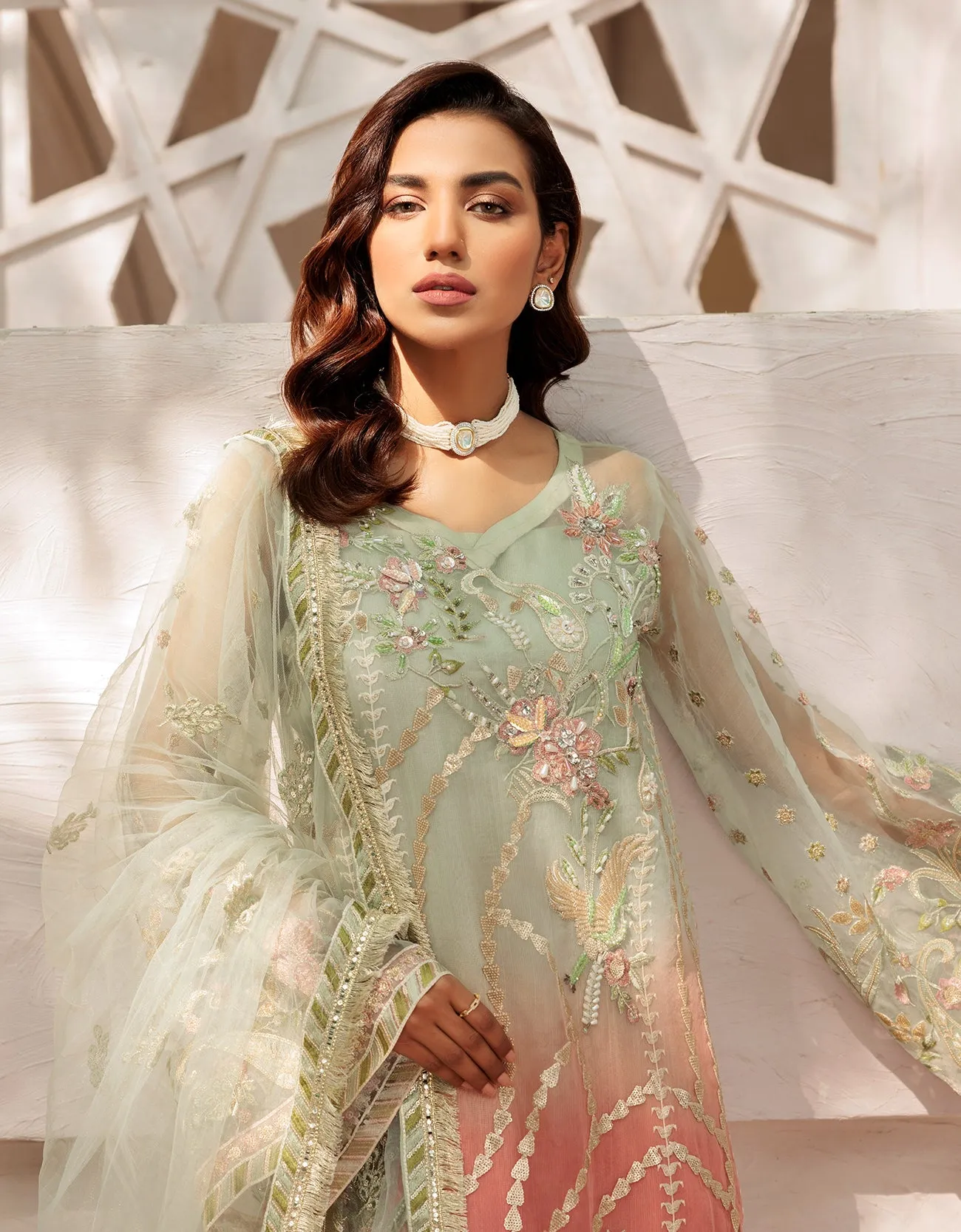 LF 505  | Emaan Adeel Le Festa Premium Collection 2022 Vol-5 |  Unstitched Embroidered Organza Suit
