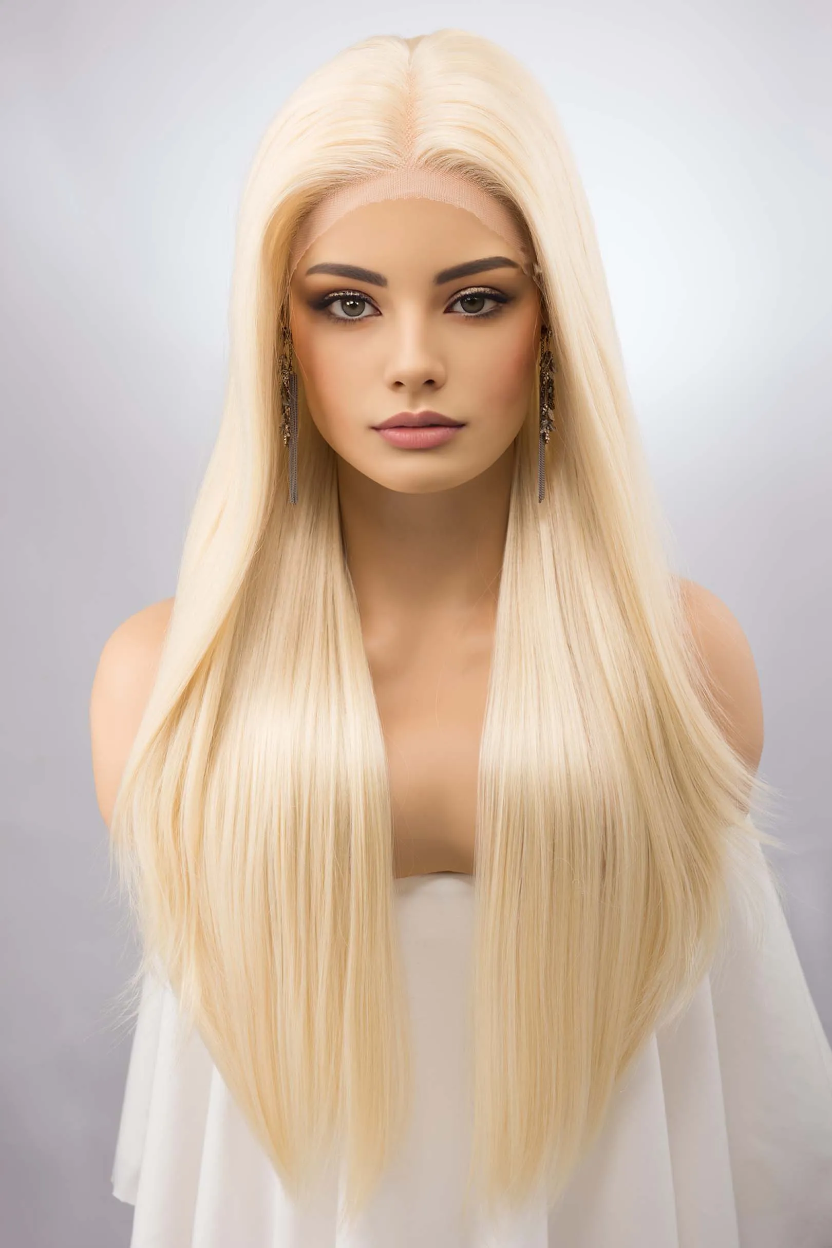 Light Blonde Straight Lace Front Synthetic Wig Ivy