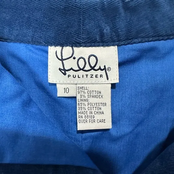 Lilly Pulitzer Size 10 Blue Skirt with Black Dogs