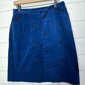 Lilly Pulitzer Size 10 Blue Skirt with Black Dogs