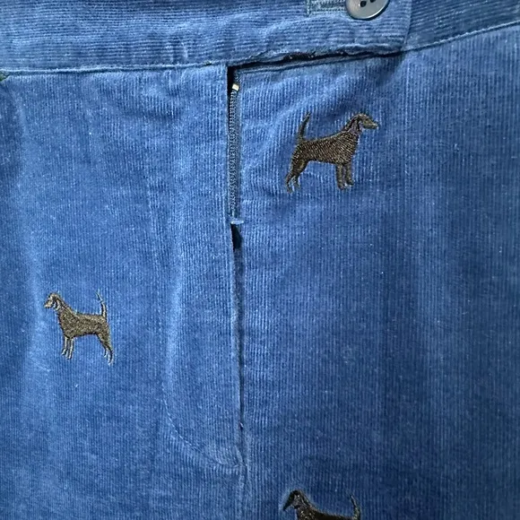 Lilly Pulitzer Size 10 Blue Skirt with Black Dogs
