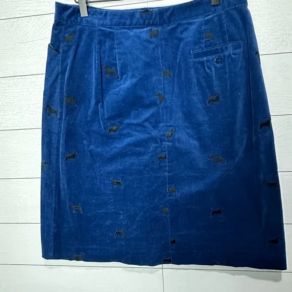 Lilly Pulitzer Size 10 Blue Skirt with Black Dogs