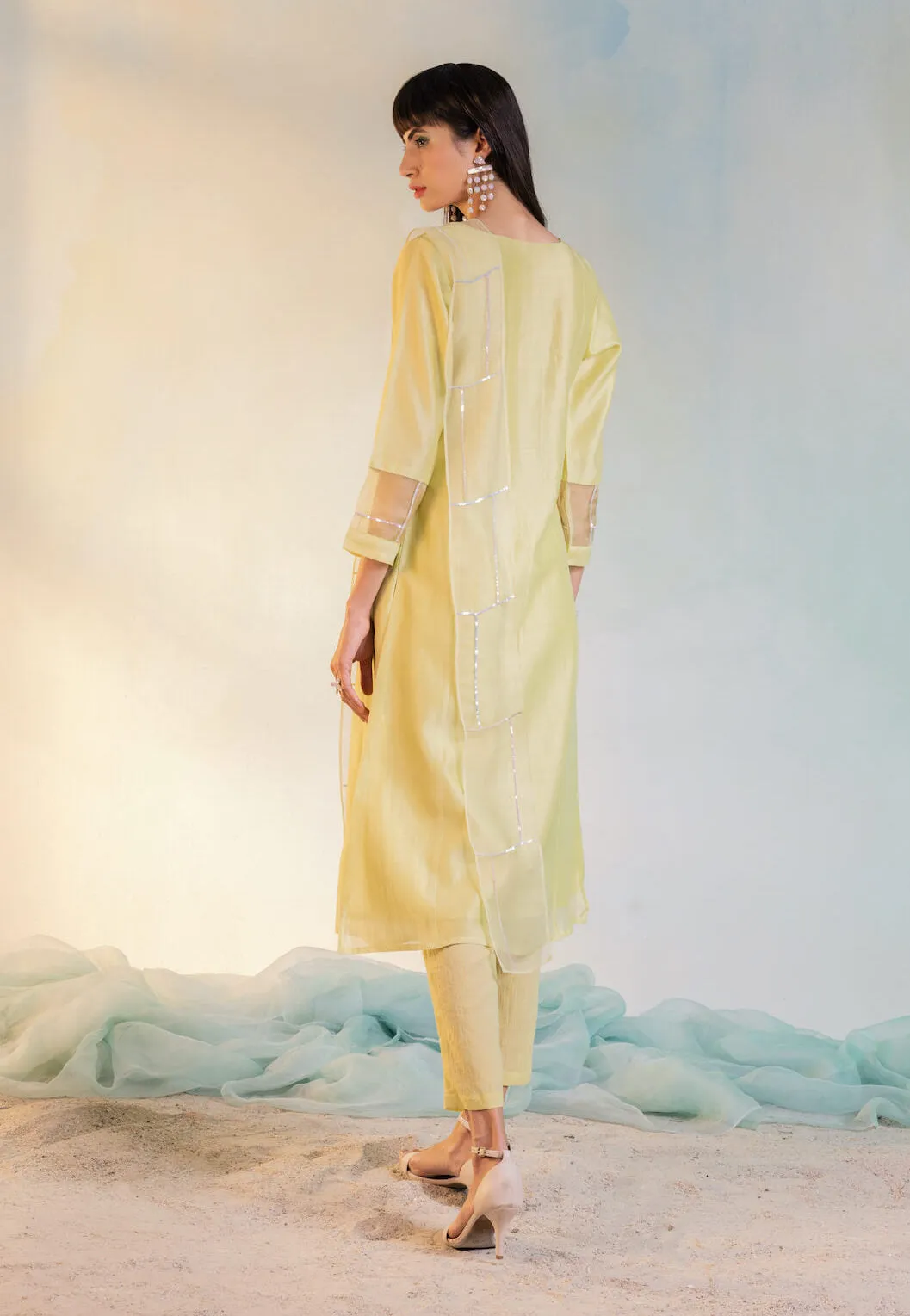 Lime Yellow Classic Straight Kurta Set