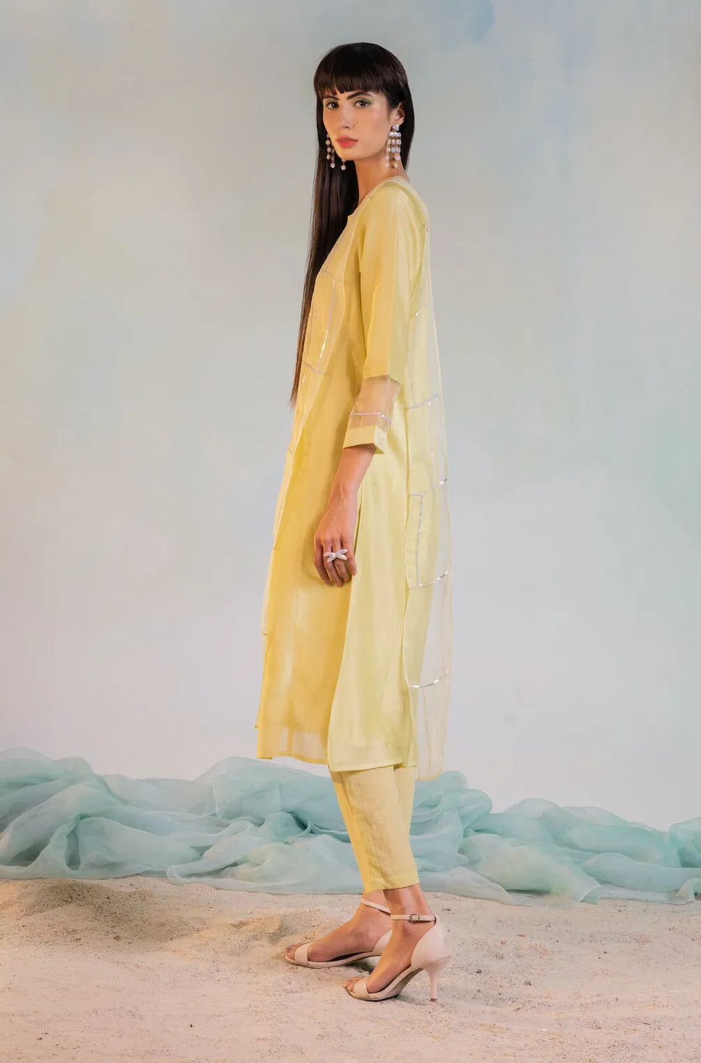 Lime Yellow Classic Straight Kurta Set