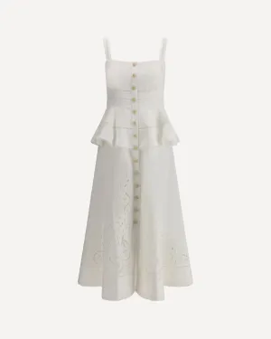 Linen and cotton midi Dress