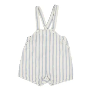 Linen Stripe Suspender Romper