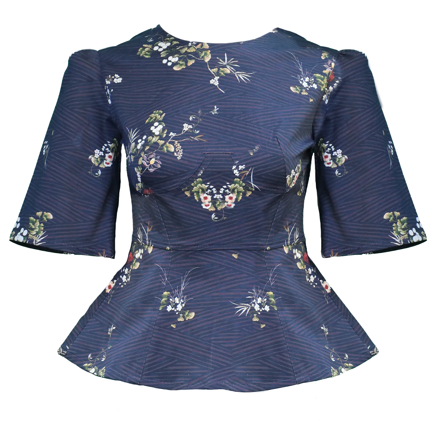 Lisa Top / Plum Floral Cotton