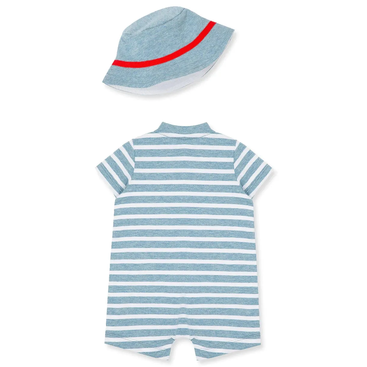 Little Me Baseball Romper & Hat Set