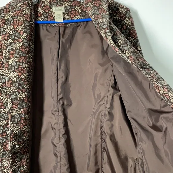 L.L. Bean Floral Print Corduroy Jacket Blazer size 12