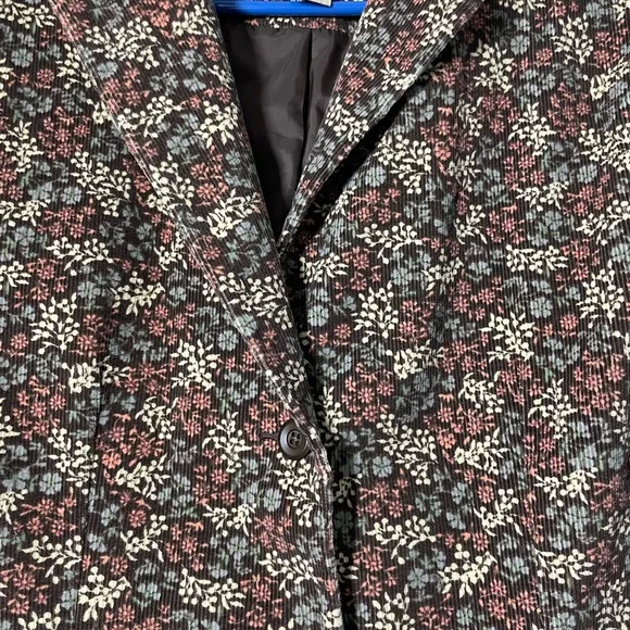 L.L. Bean Floral Print Corduroy Jacket Blazer size 12