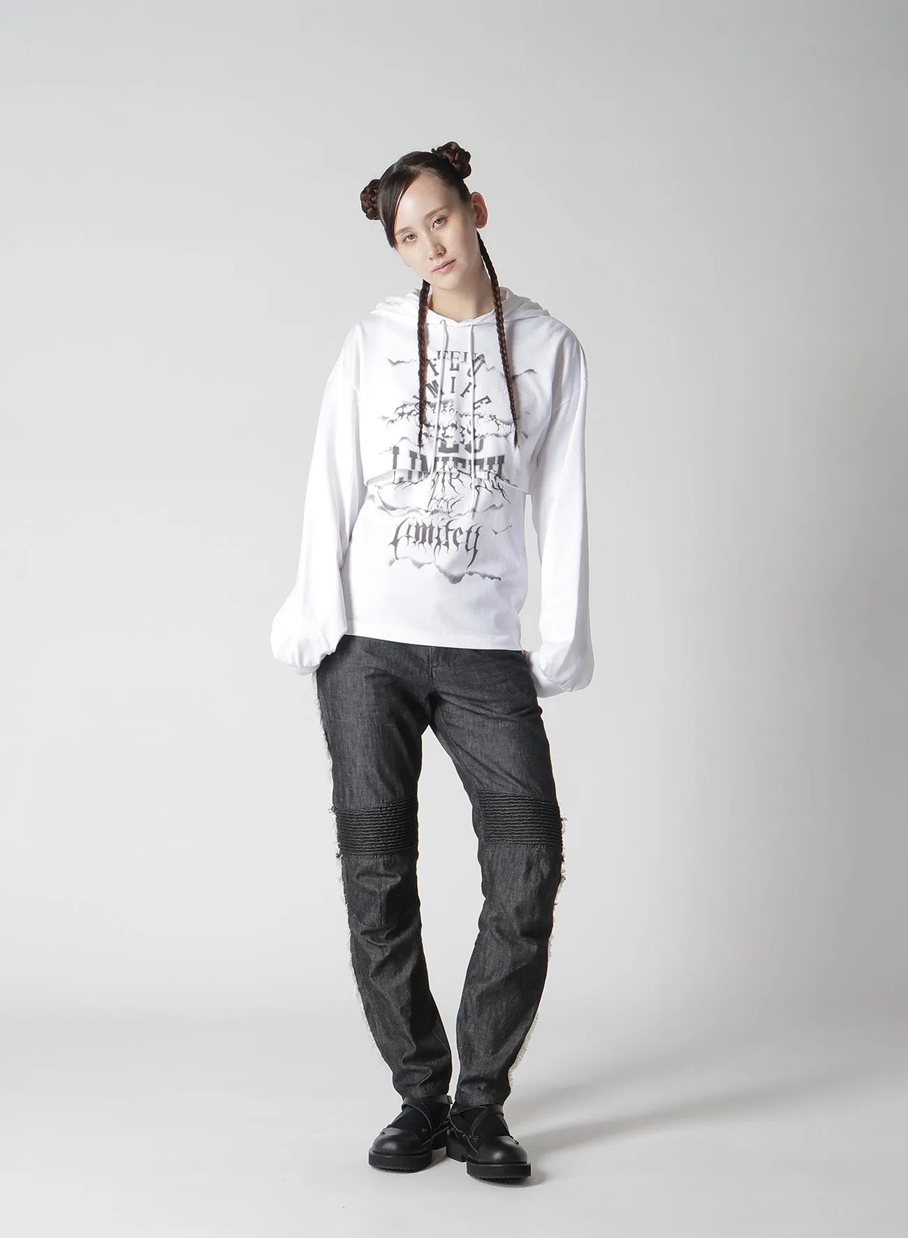 LOGO COLLAGE PRINTED LAYERED SEPARATE HOODIE